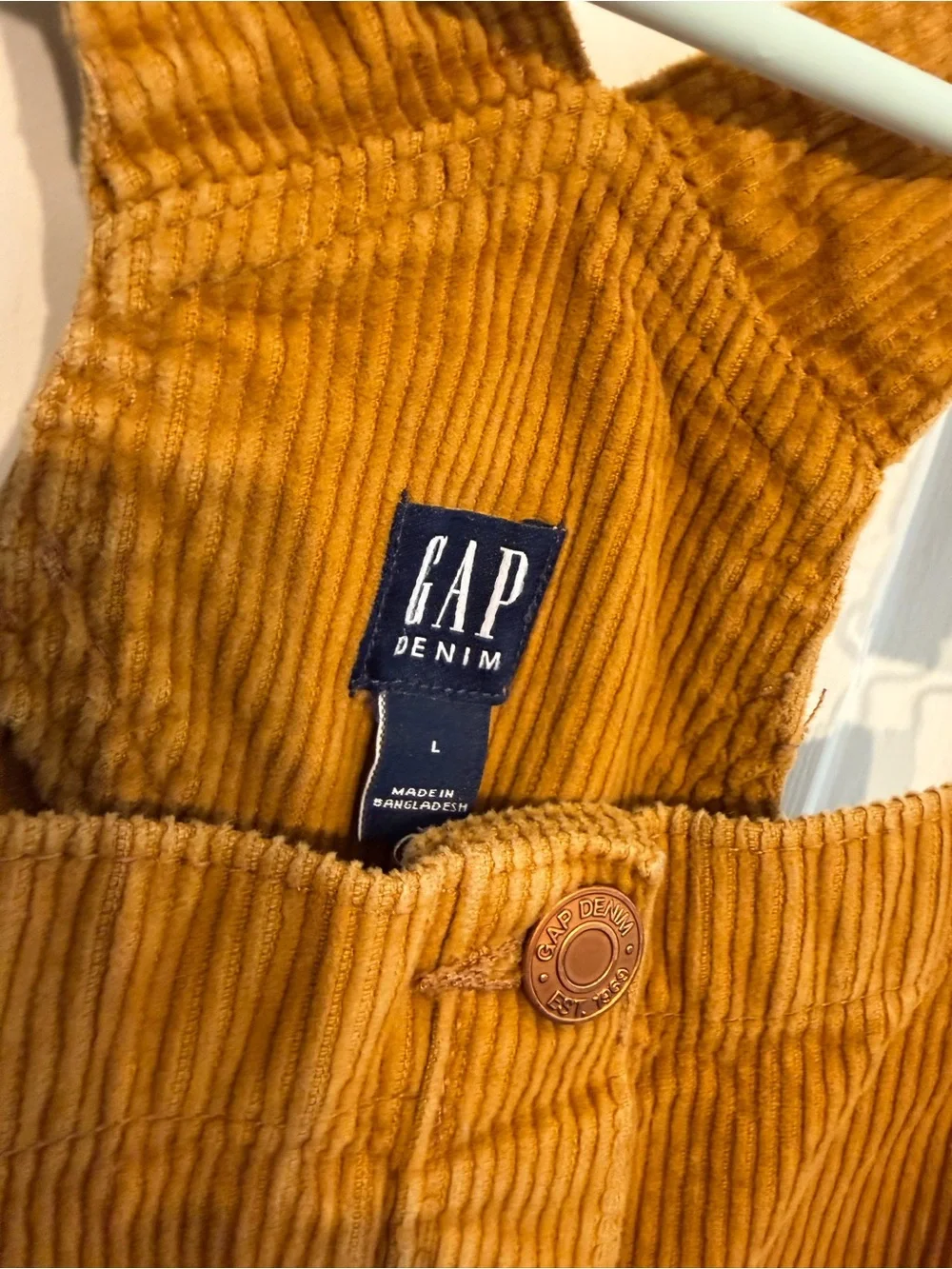 GAP Corduroy Overall Dress in Mustard